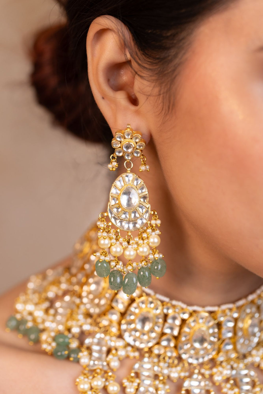 Premium Intricate Choker Necklace Set with Earrings