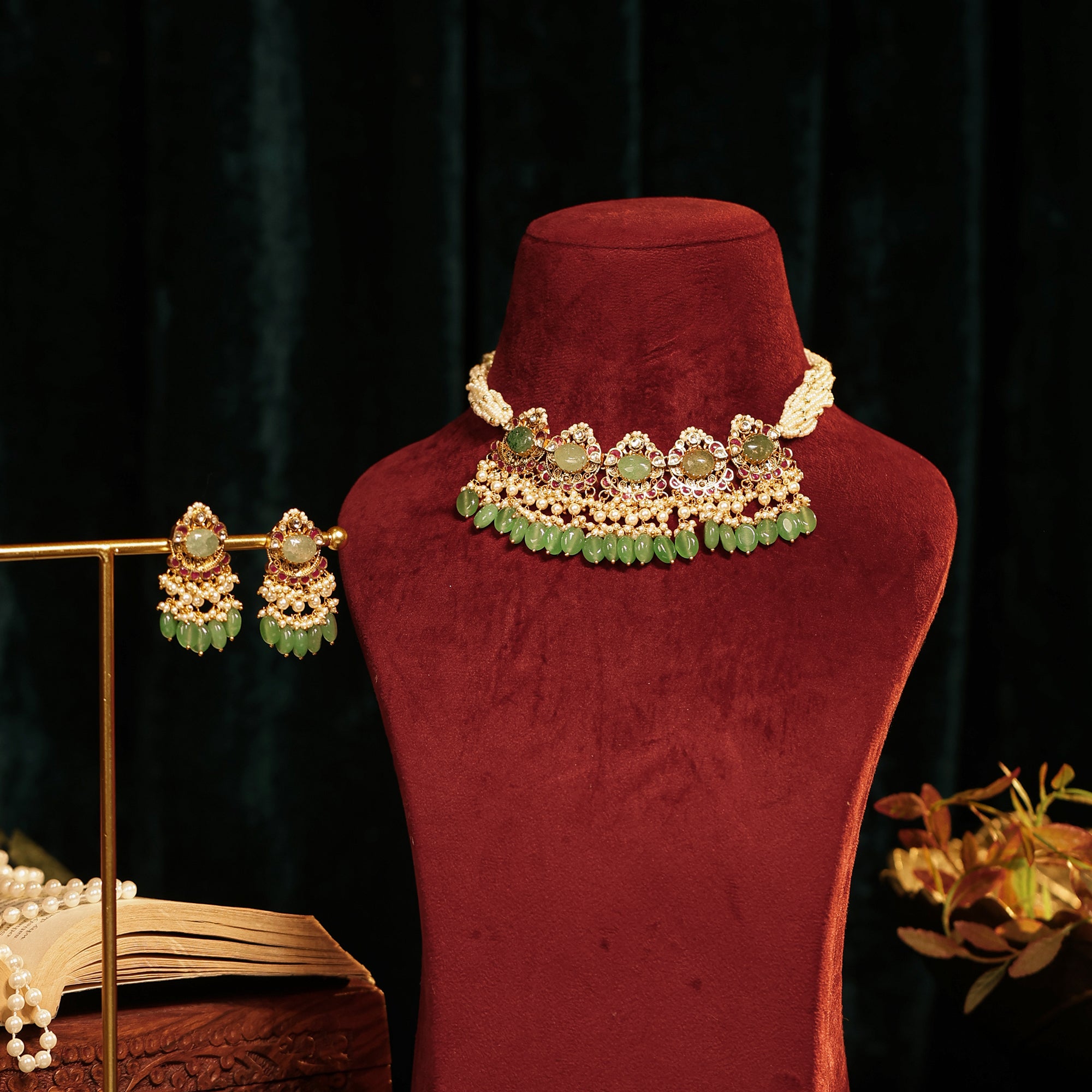 Premium Designer Choker Necklace Set with Earrings