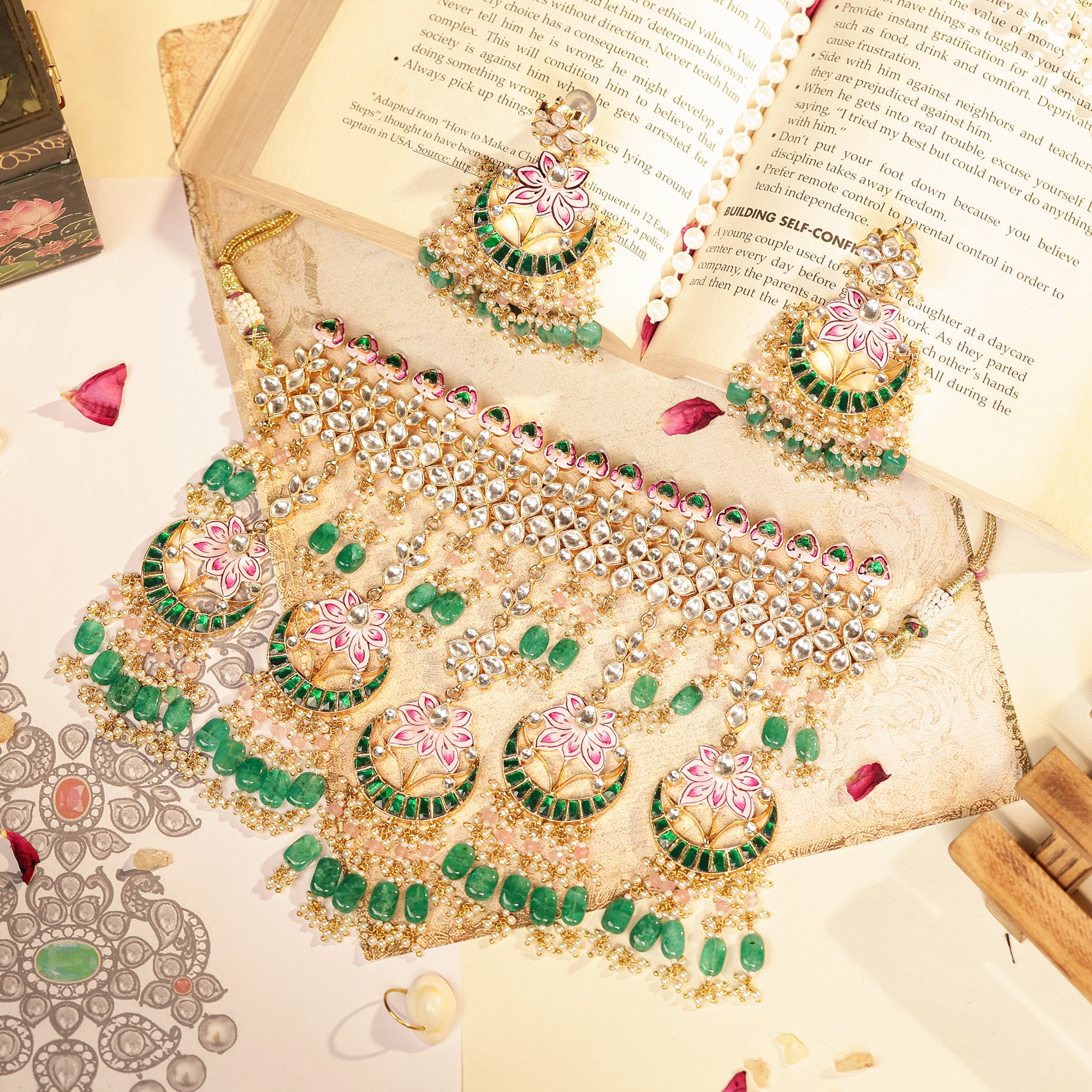 Royal Statement Choker Necklace Set with Earrings