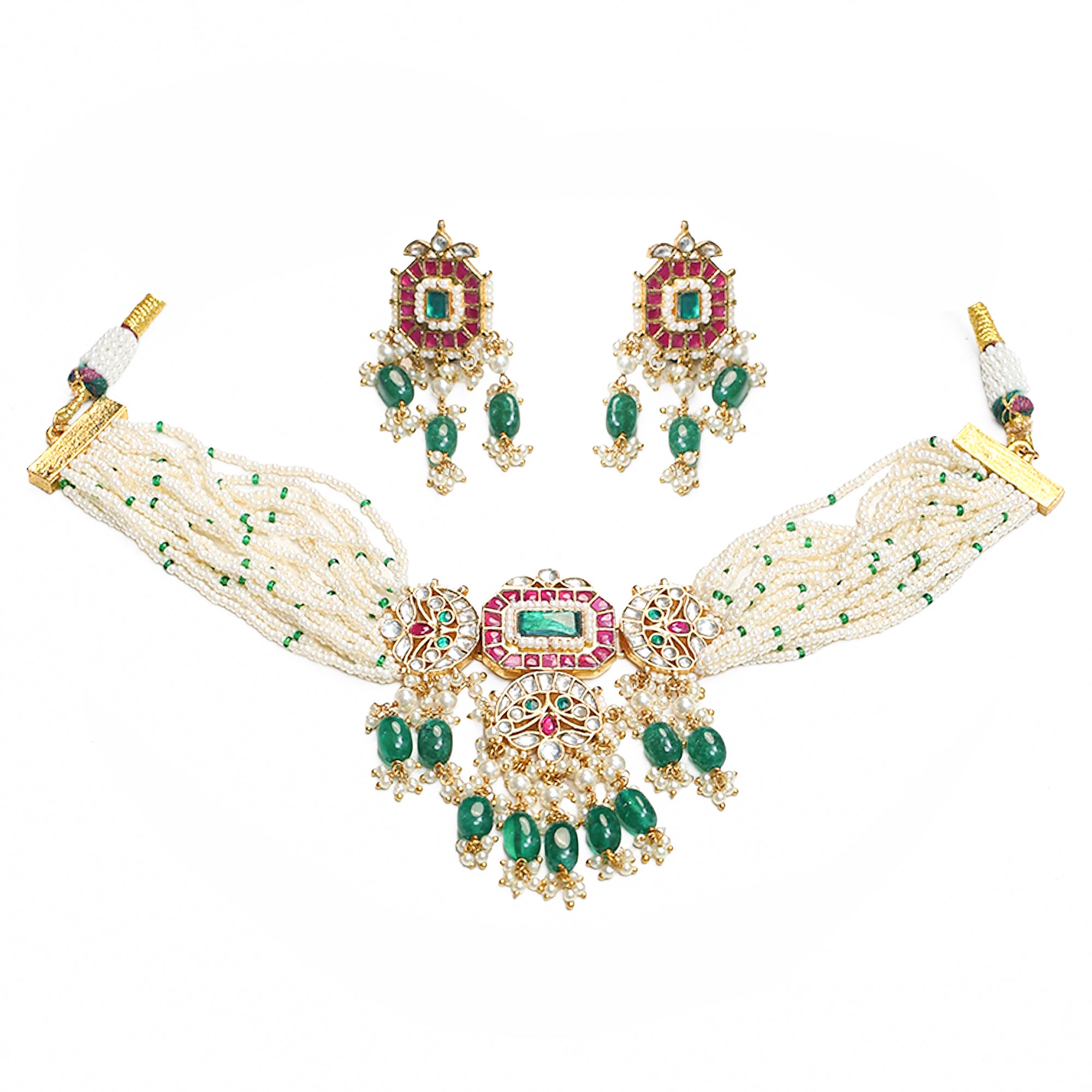 Classic Elegant Choker Necklace Set with Earrings