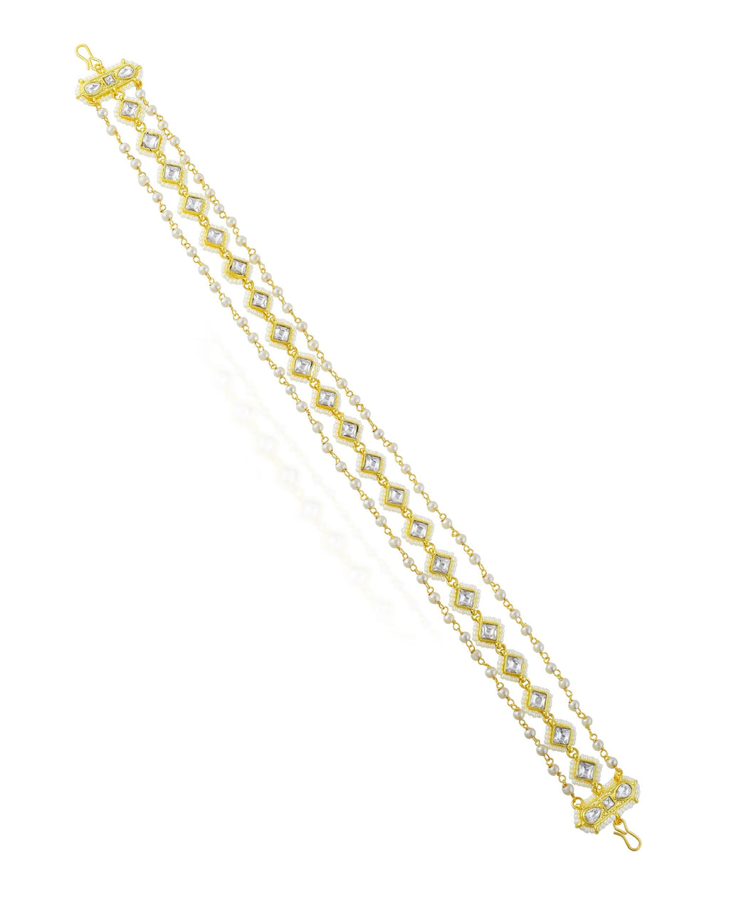 Kundan Pearl Sheeshpatti | Traditional Bridal Matha Patti Headpiece, Indian Wedding Jewelry