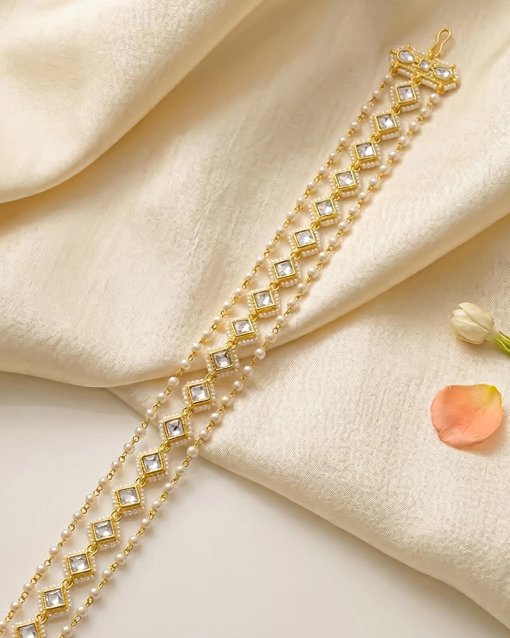 Kundan Pearl Sheeshpatti | Traditional Bridal Matha Patti Headpiece, Indian Wedding Jewelry