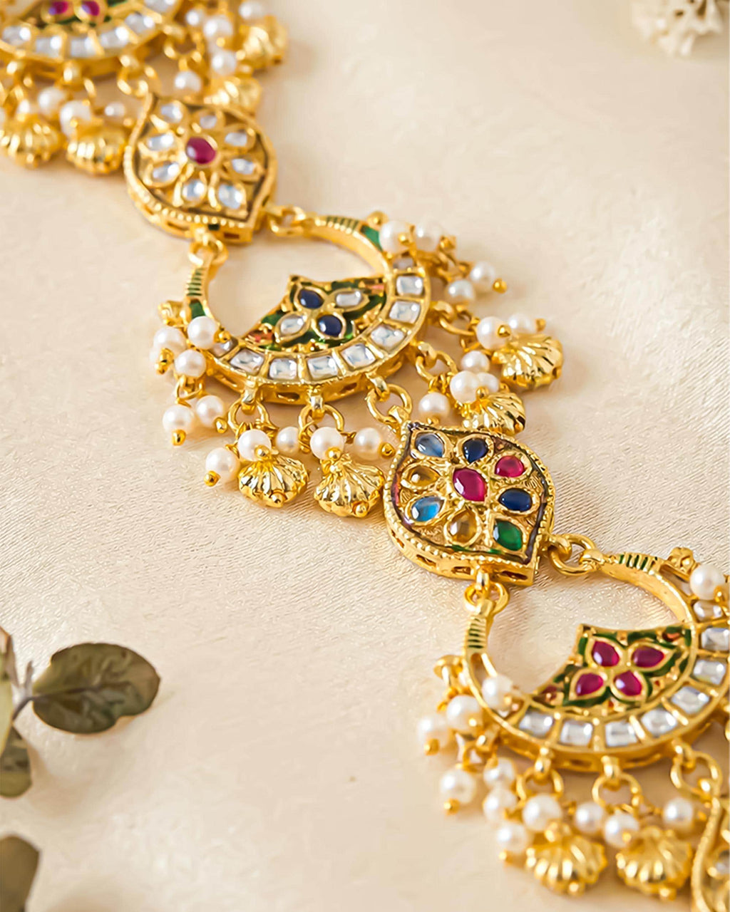 Traditional Bridal Choti | Kundan Meenakari Braid Ornament | Heritage Wedding Hair Accessory