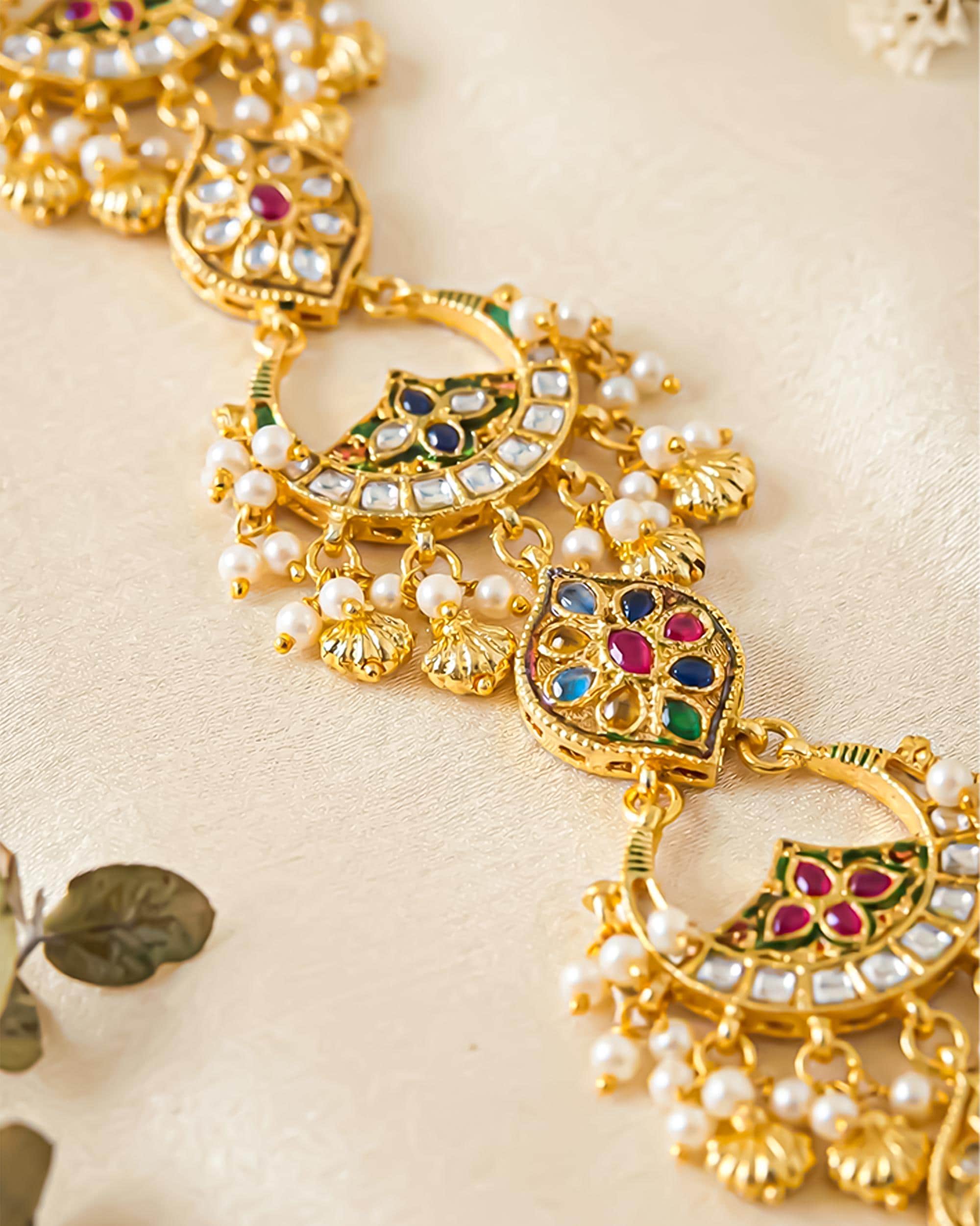 Traditional Bridal Choti | Kundan Meenakari Braid Ornament | Heritage Wedding Hair Accessory