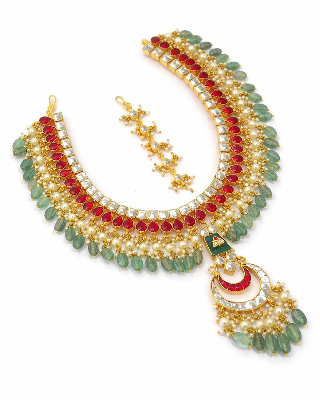 Antique Finish Kundan Headpiece | Bridal Sheeshphool Jewelry | Ethnic Wedding Hair Accessory for Brides