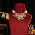 Handcrafted Pearl Enamel Necklace Set | Royal Indian Bridal Jewelry, Emerald Ruby Choker