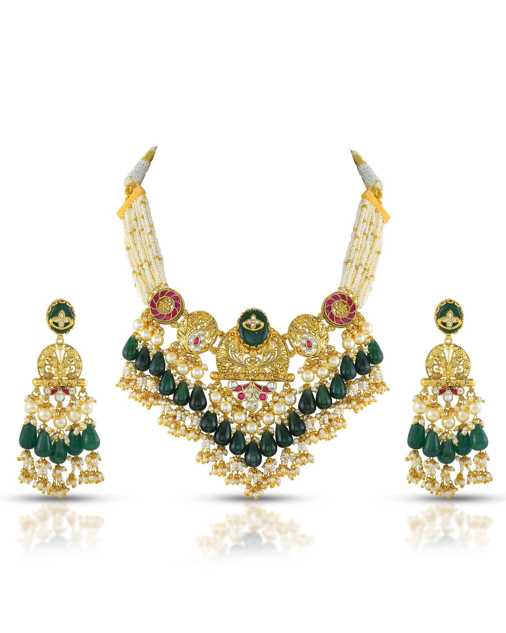 Kundan Floral Choker Necklace Set | Traditional Indian Bridal Jewelry, Royal Meenakari Festive Statement Set