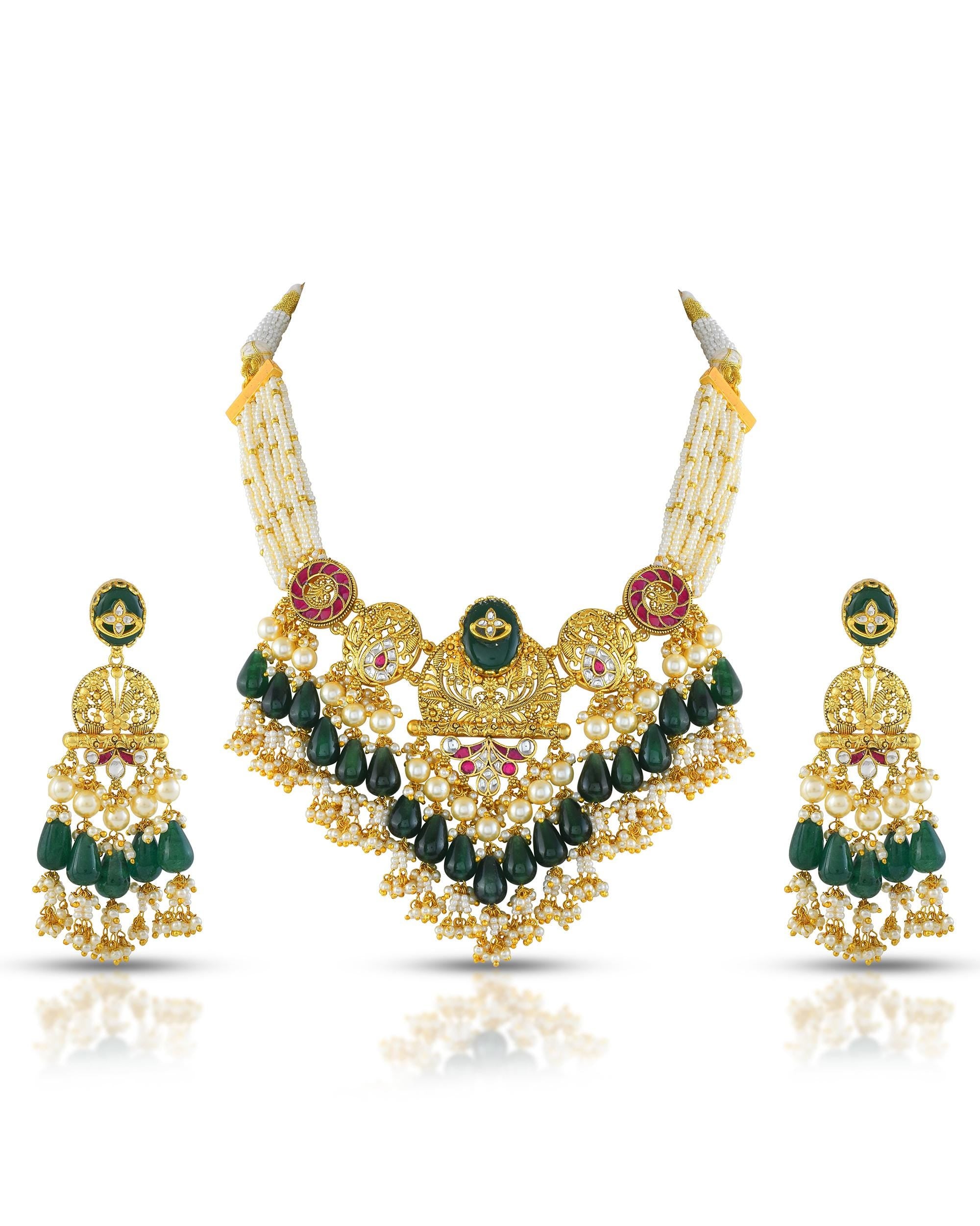 Kundan Floral Choker Necklace Set | Traditional Indian Bridal Jewelry, Royal Meenakari Festive Statement Set