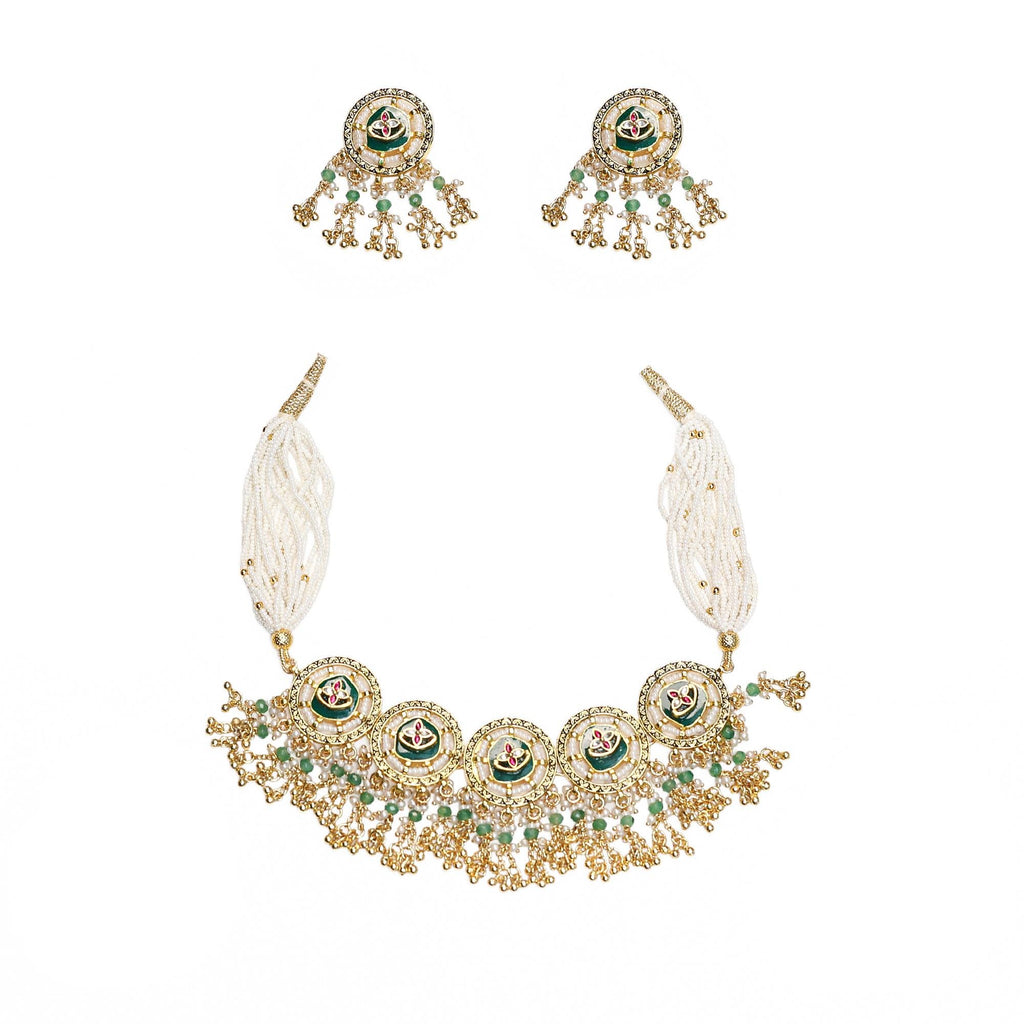 Handcrafted Kundan Choker Set | Traditional Indian Bridal Pearl Necklace