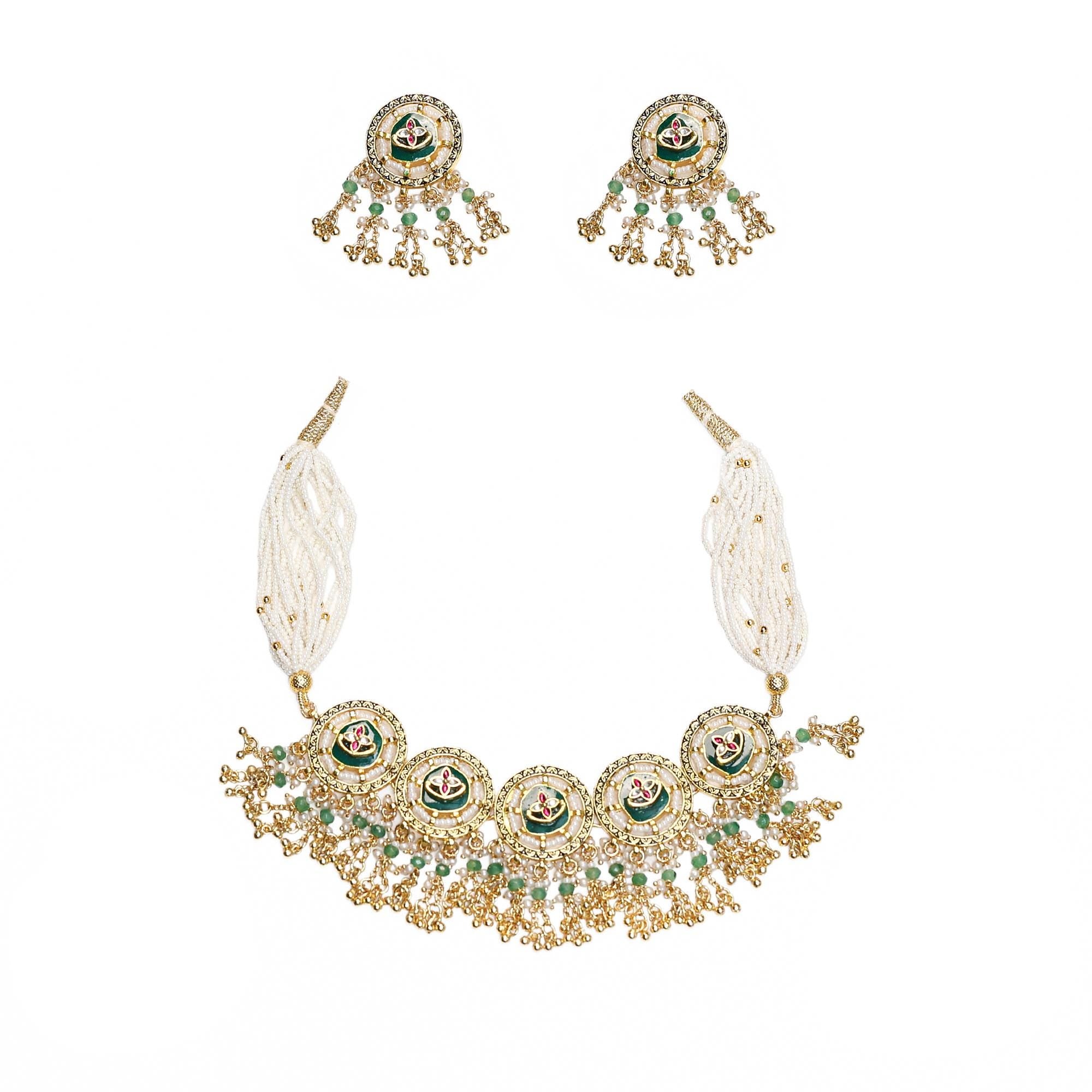 Handcrafted Kundan Choker Set | Traditional Indian Bridal Pearl Necklace