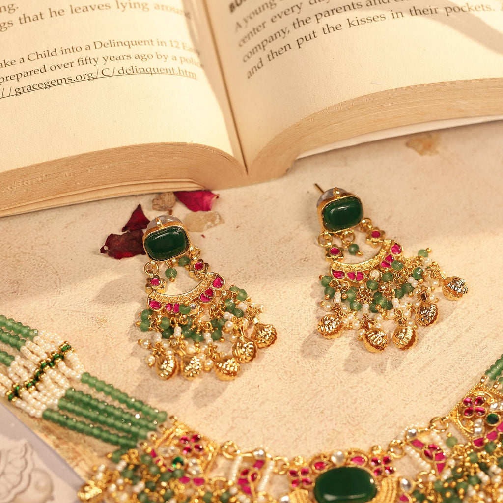 Emerald Green Choker Set | Indian Bridal Jewelry, Festive Statement Necklace