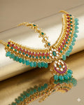 Kundan Sheeshpatti Headpiece | Ruby Red Emerald Green Bridal Jewelry
