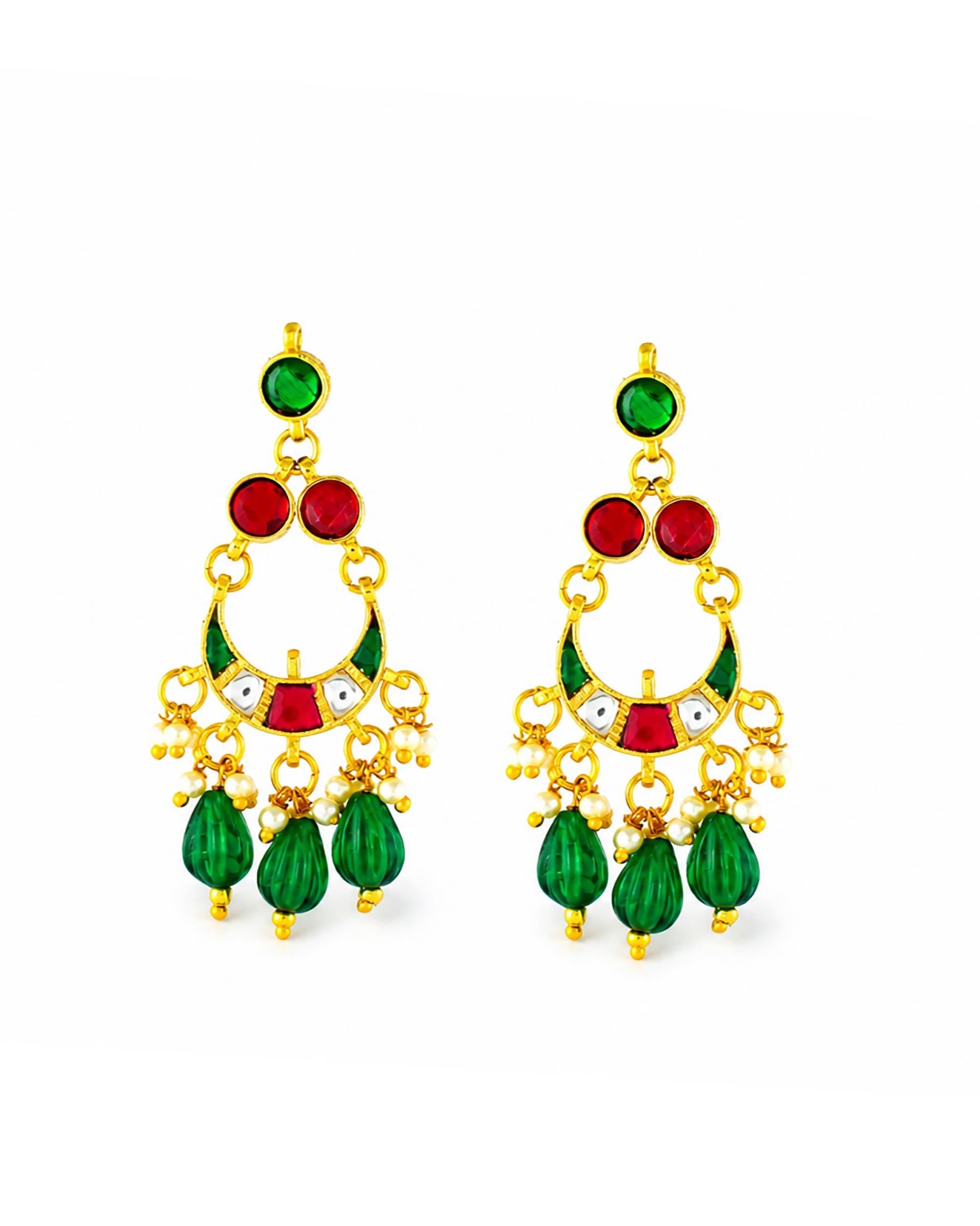 Royal Jaipuri Guttapusalu Choker Set with Ruby Red & Emerald Green Accents
