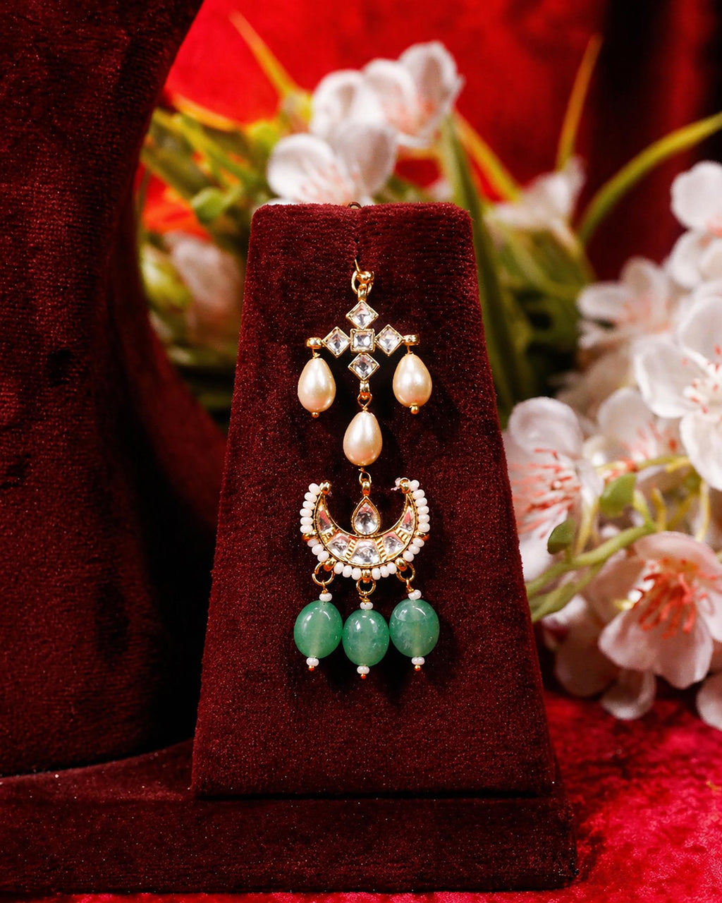 Royal Mint Green & Ruby Pink Kundan Choker Set with Meenakari Detailing