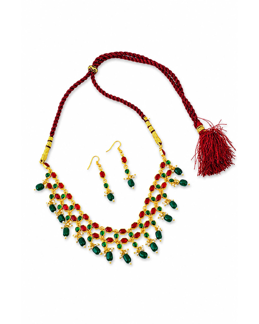 Delicate Handcrafted Chandbali Pearl Choker Set with Mint Green Drops
