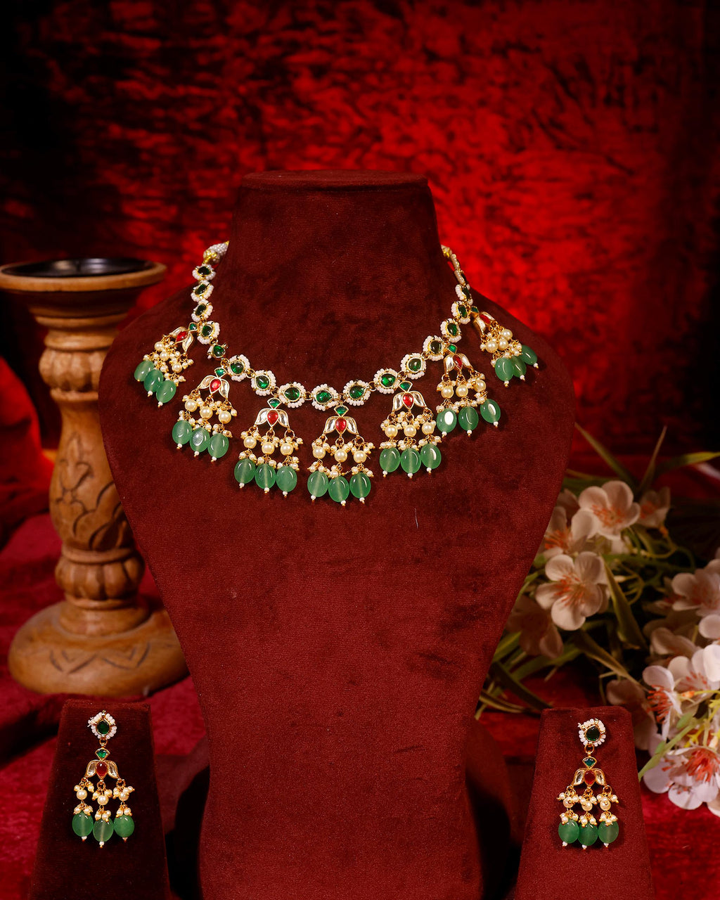 Handcrafted Kundan Choker Set with Pearls, Traditional Indian Bridal Jewelry