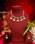 Handcrafted Emerald Green Onyx Jhumka Necklace Set: Traditional Indian Kundan Festive Jewelry