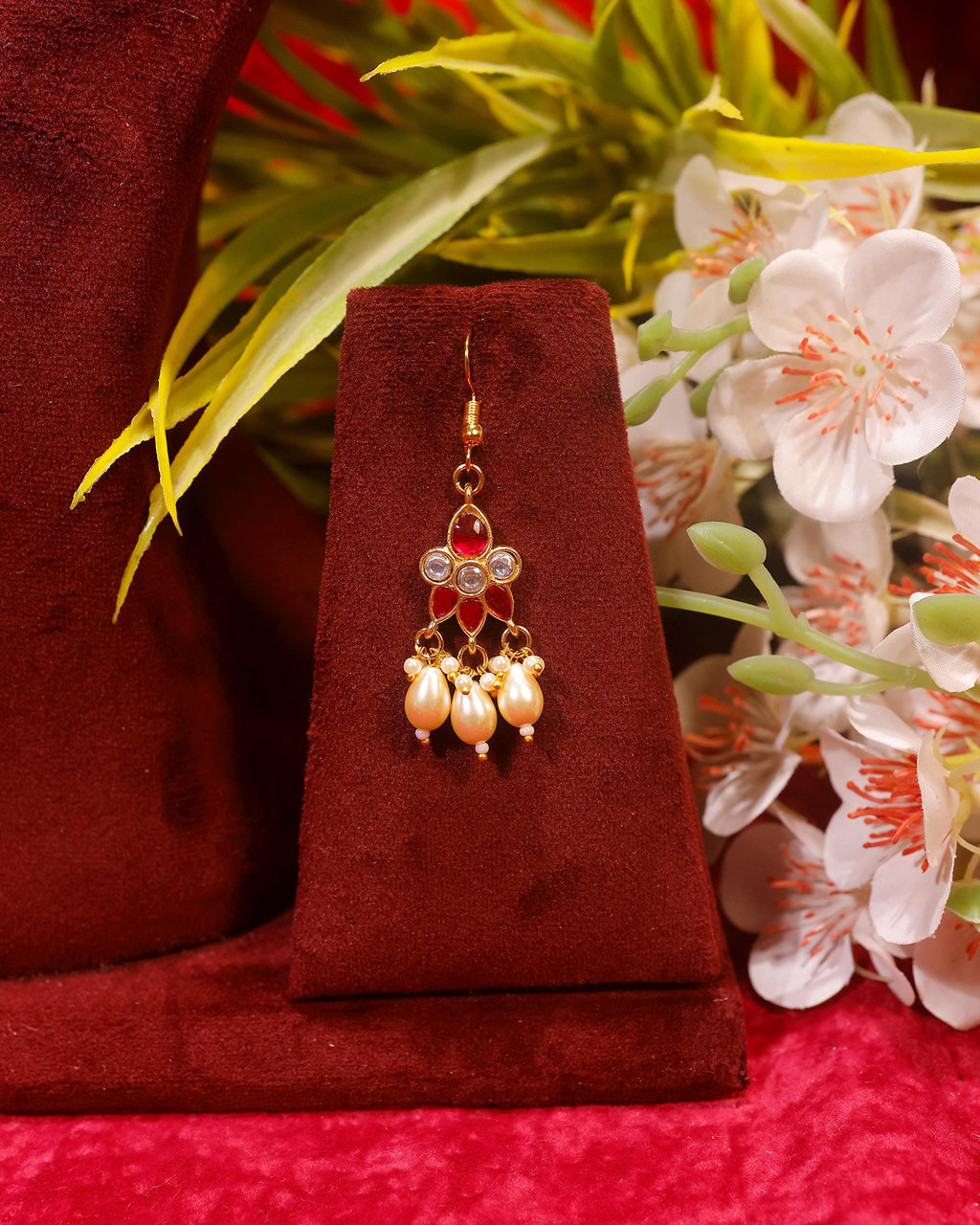 Handcrafted Emerald Green Onyx Jhumka Necklace Set: Traditional Indian Kundan Festive Jewelry