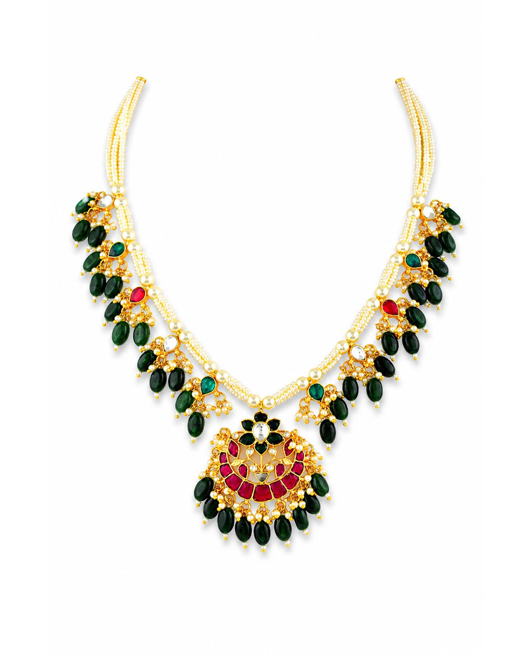 Handcrafted Kundan Choker Necklace Set  Traditional Indian Bridal Jewelry, Pearl Wedding Set