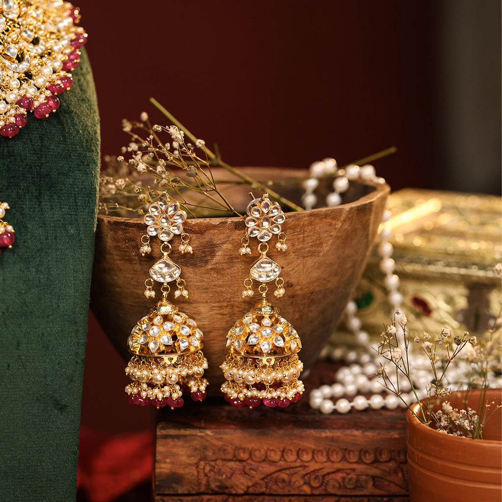 Handmade Pachi Kundan Bridal Choker Necklace Set with Jhumka Earrings  Traditional Indian Wedding Jewelry
