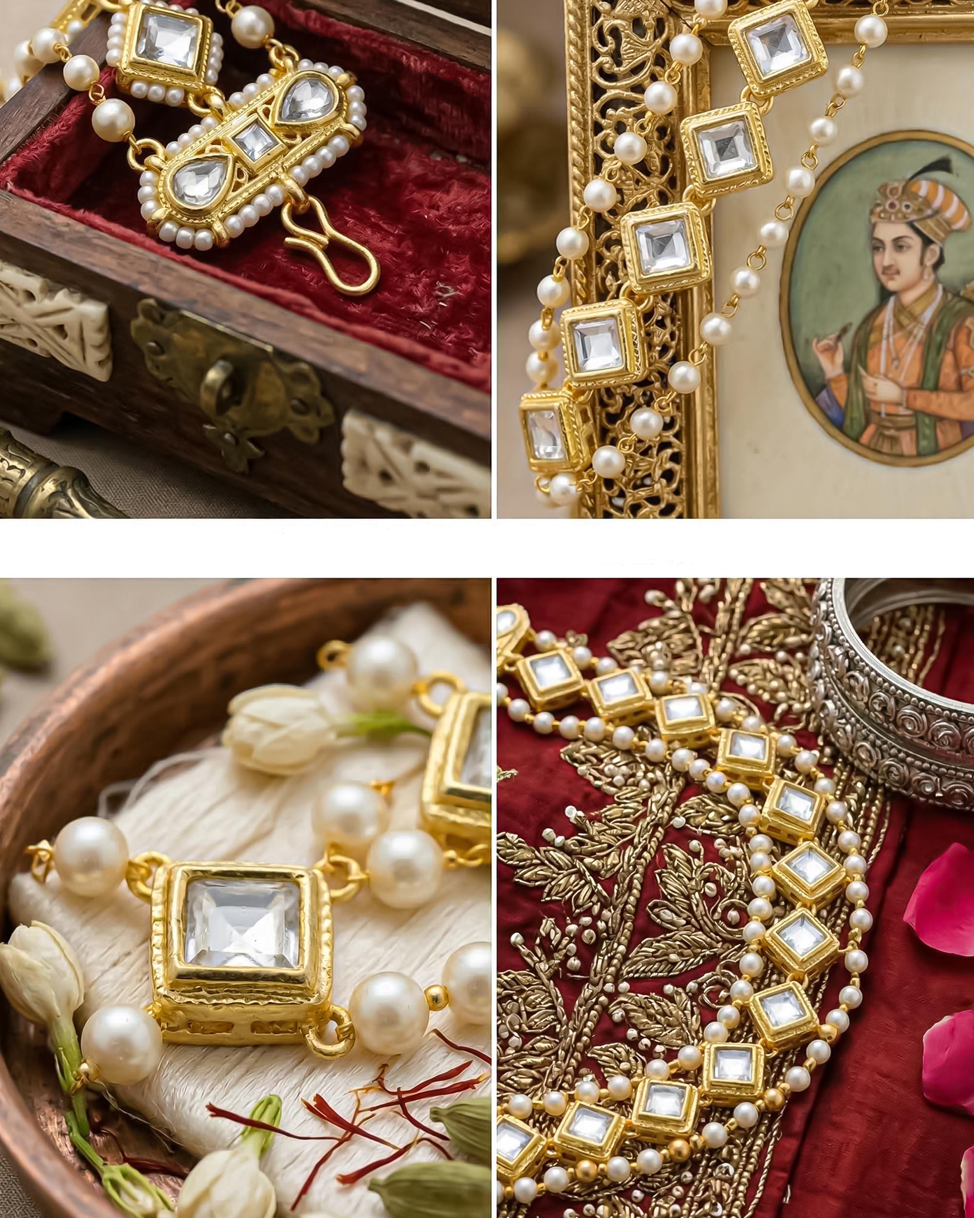 Kundan Pearl Sheeshpatti | Traditional Bridal Matha Patti Headpiece, Indian Wedding Jewelry