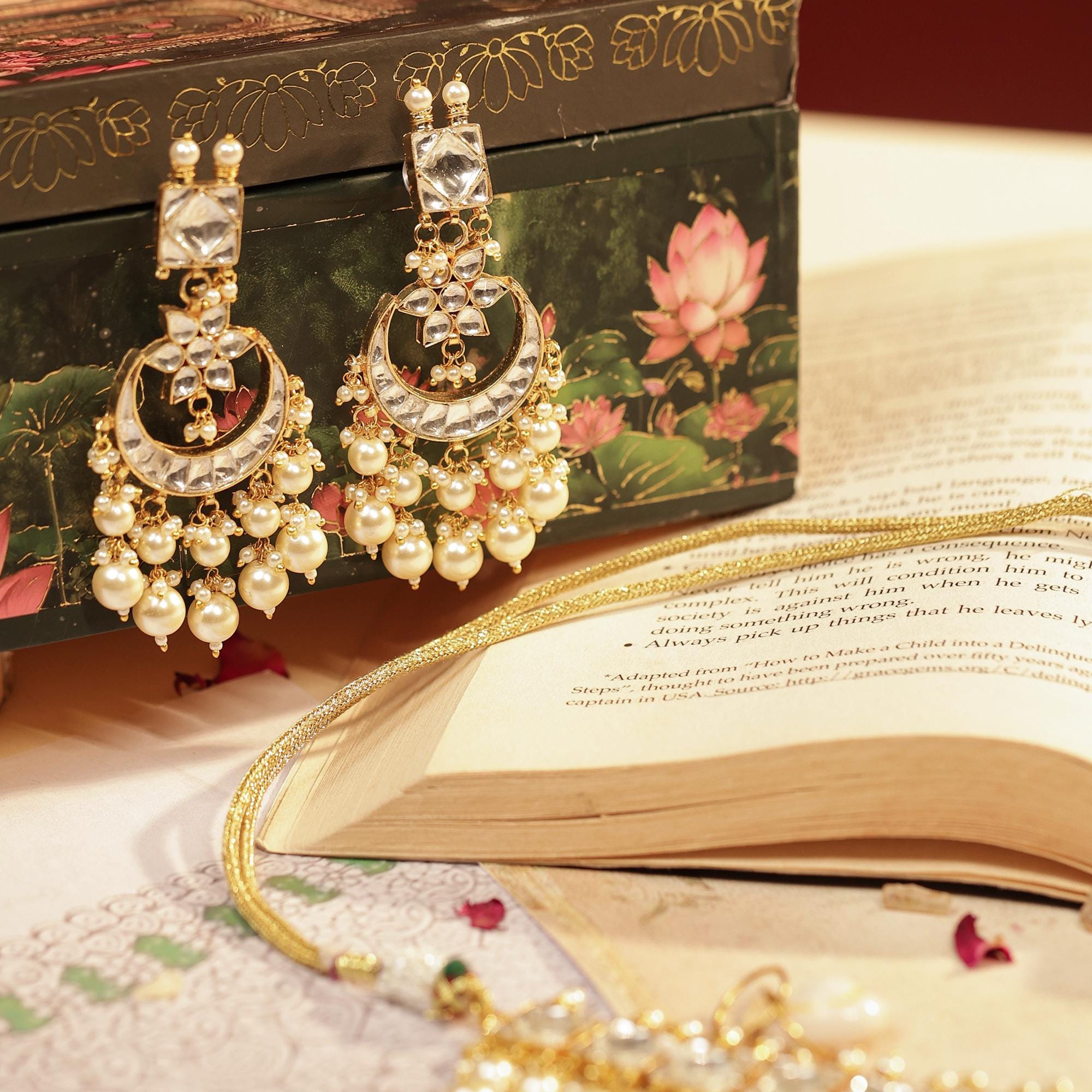 Regal Chandbali Kundan Choker Necklace Set with Pearl Drop Earrings
