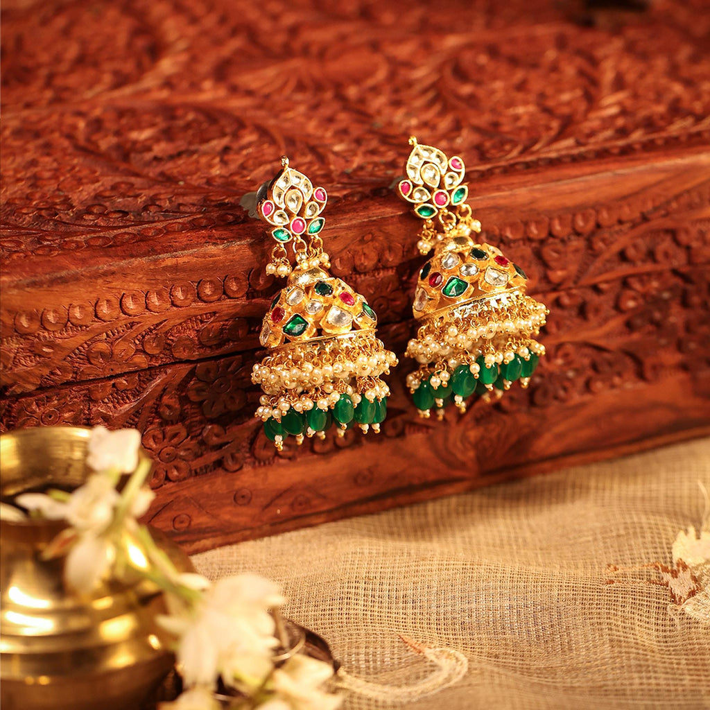 Royal Kundan Bridal Choker Set with Maang Tikka, Jhumka Earrings  Indian Wedding Jewelry