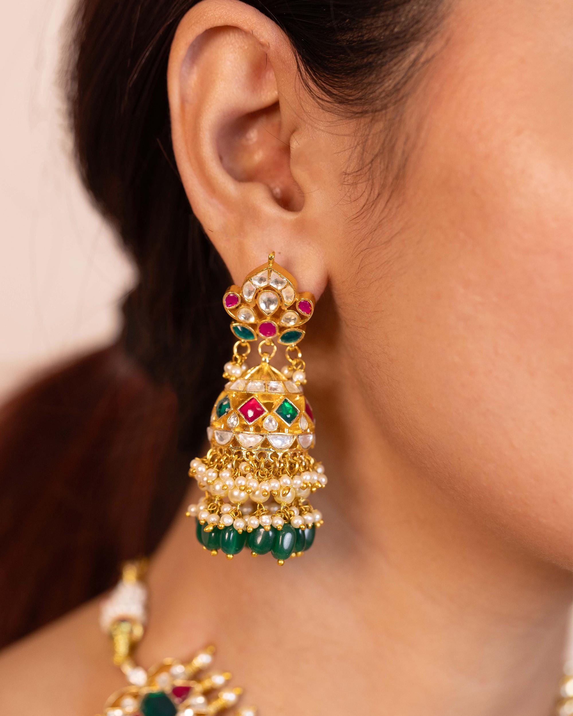Royal Kundan Bridal Choker Set with Maang Tikka, Jhumka Earrings  Indian Wedding Jewelry