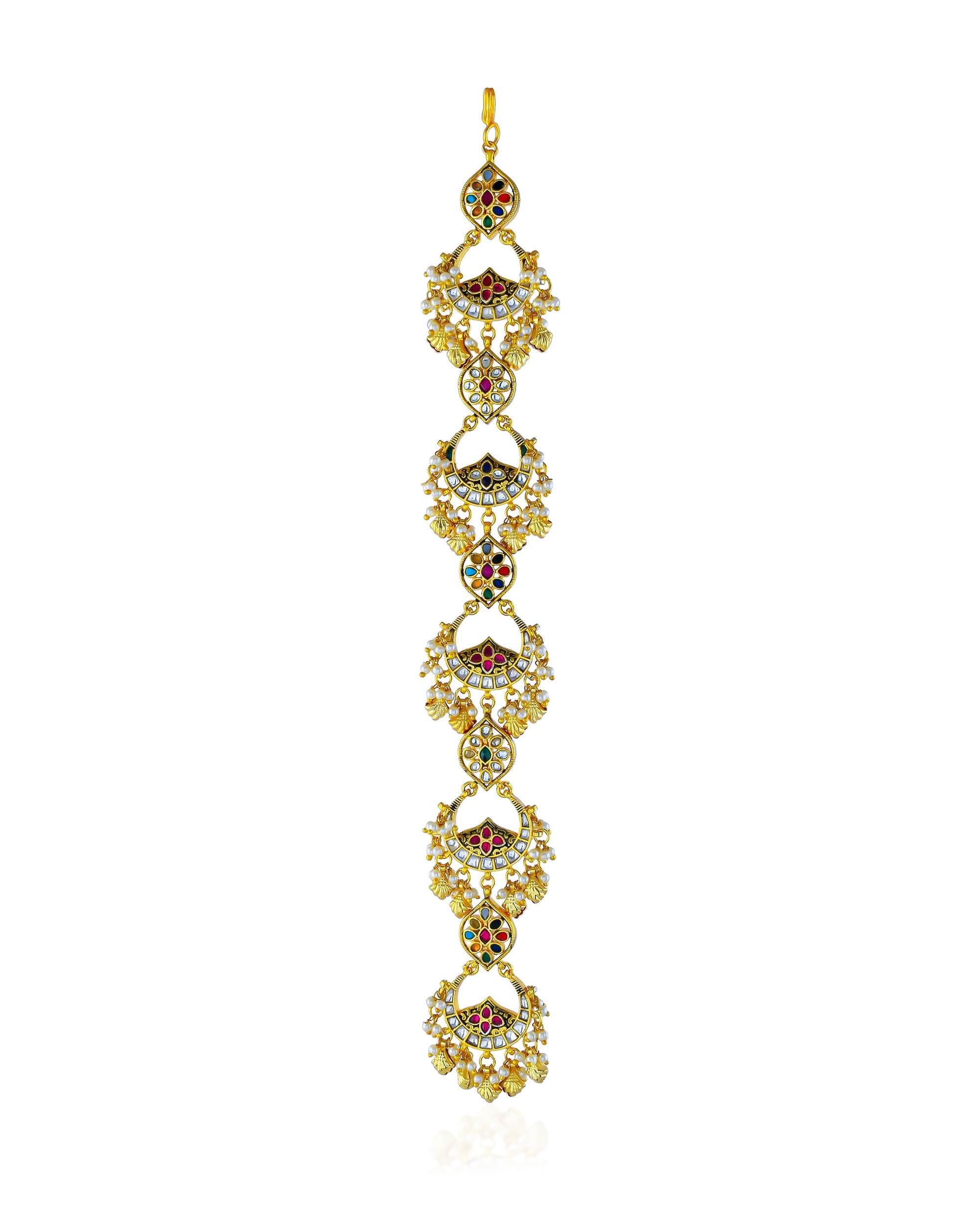 Traditional Bridal Choti | Kundan Meenakari Braid Ornament | Heritage Wedding Hair Accessory