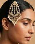 Traditional Kundan & Pearl Passa | Ethnic Indian Bridal Jhumar | Statement Side Headpiece | Heritage Wedding Accessory