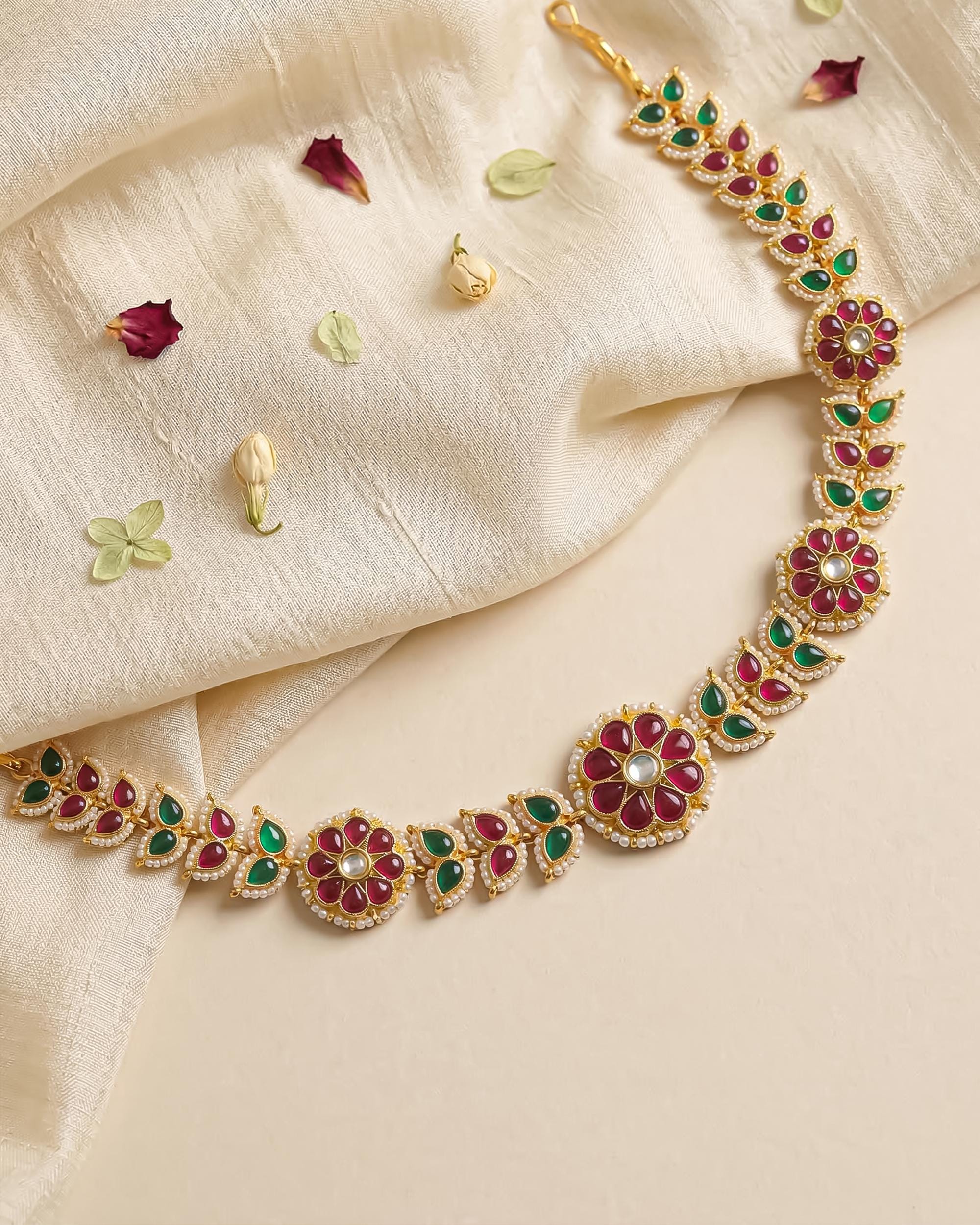 Traditional Kundan Meenakari Sheeshpatti | Ruby Emerald Stone Headband, Ethnic Bridal Accessory