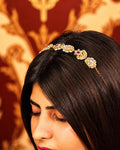 Kundan Meenakari Sheeshpatti | Bridal Mathapatti Headpiece | Red Enamel Polki Hair Jewelry | Indian Wedding Accessory