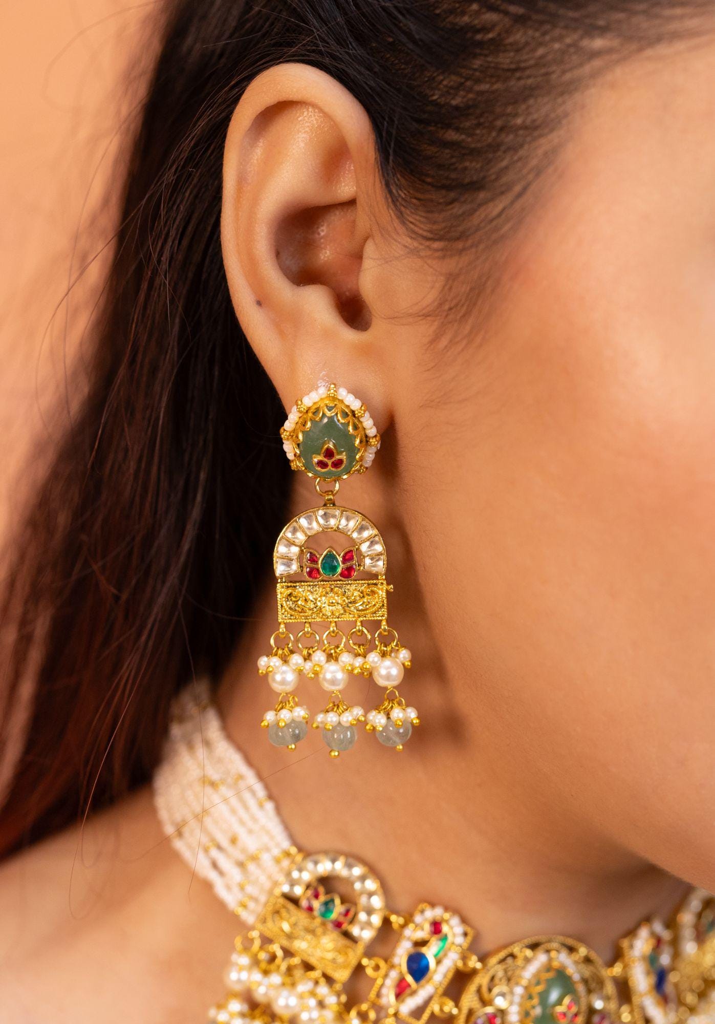 Traditional Kundan Necklace, Indian Wedding Jewelry, Adjustable Bridal Necklace, Meenakari Jadau Jewelry, Ethnic Gift