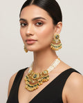 Imperial Mughal Jadau Choker Set with Emerald Green & Ruby Pink Accents