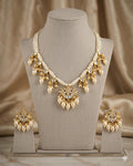 Pearl Kundan Choker Necklace Set, Indian Bridal Wedding Jewelry