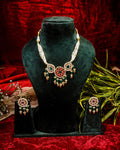 Elegant Traditional Kundan Choker Necklace Set with Emerald & Ruby Accents