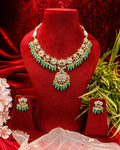 Royal Jaipuri Jadau Kundan Statement Choker Set with Emerald Green Drops
