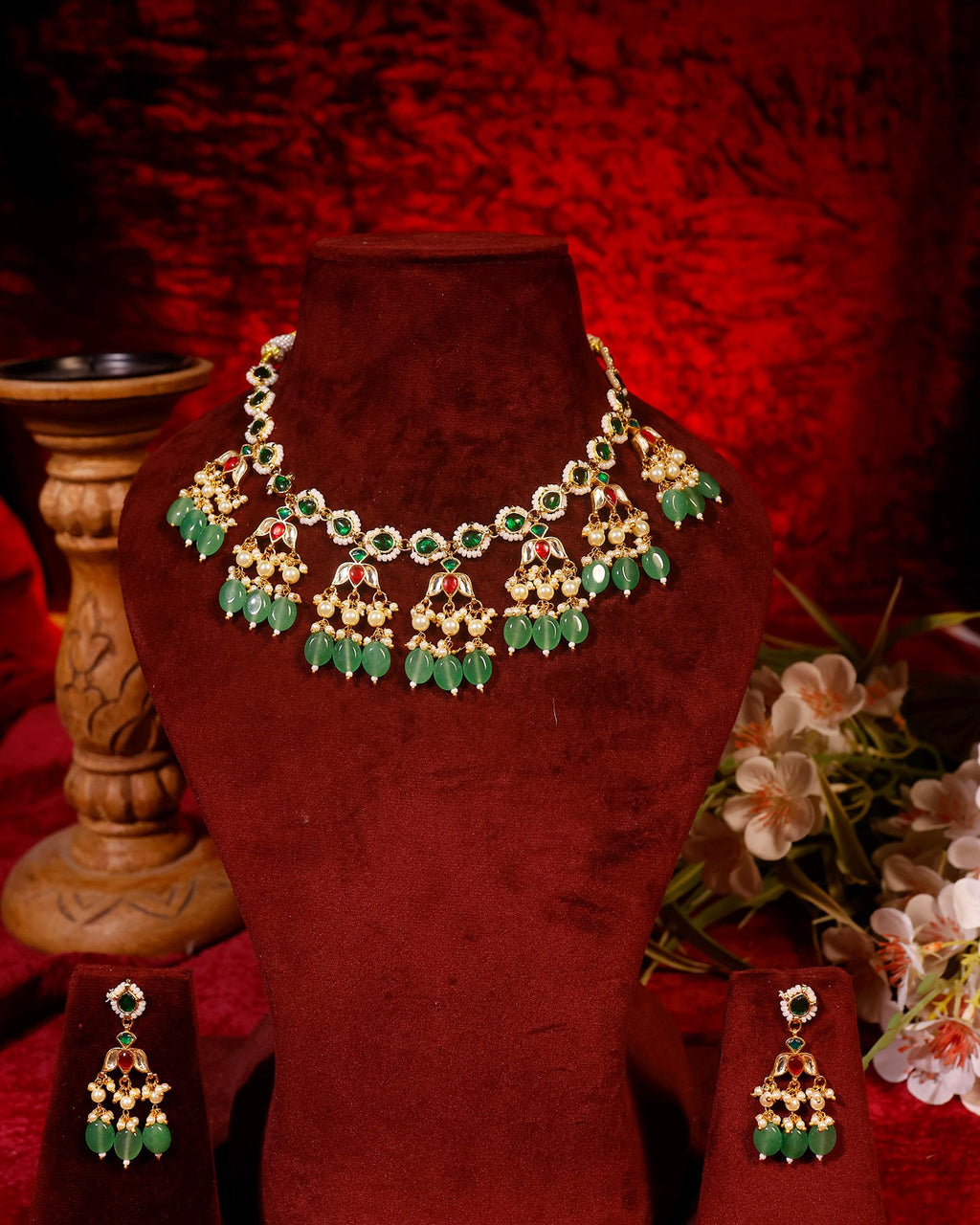 Handcrafted Kundan Choker Set with Pearls, Traditional Indian Bridal Jewelry