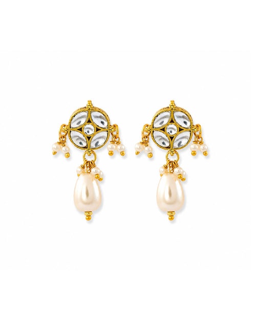 Elegantes mehrreihiges Perlen- & Kundan-Choker-Halsketten-Set  Traditioneller indischer Ethno-Schmuck