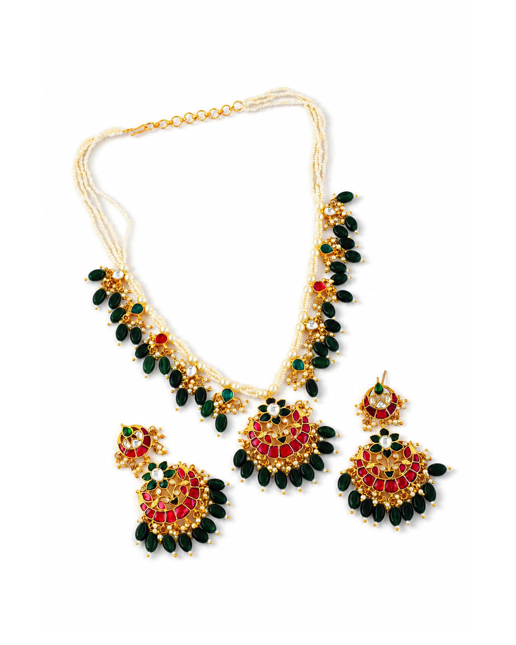 Handcrafted Kundan Choker Necklace Set  Traditional Indian Bridal Jewelry, Pearl Wedding Set