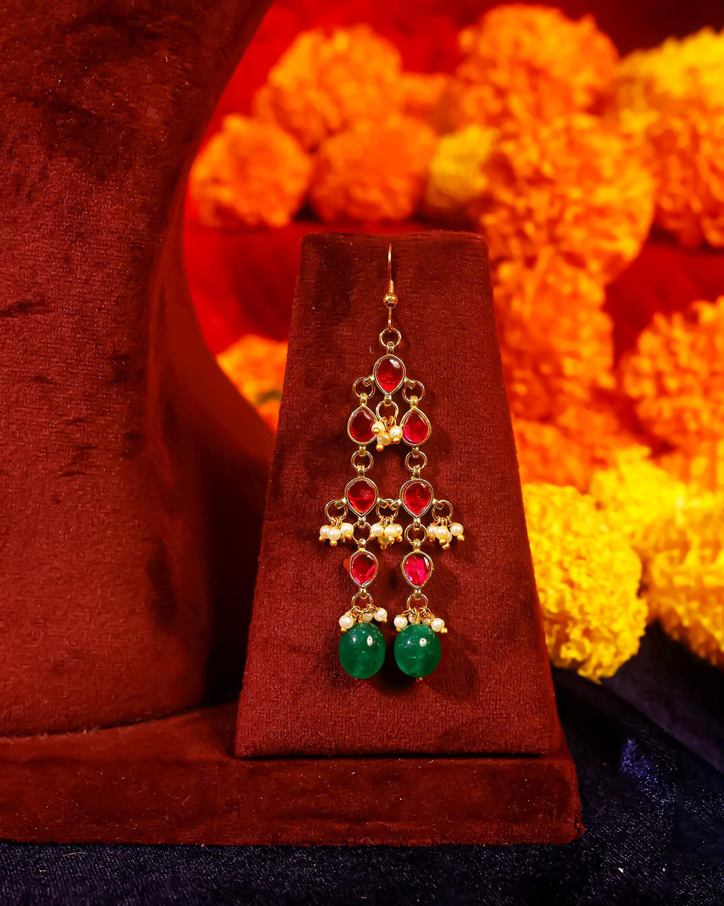 bridal jewellery set Handcrafted Ruby Emerald Gold Plated Necklace Earrings Set  Traditional Indian Bridal Choker