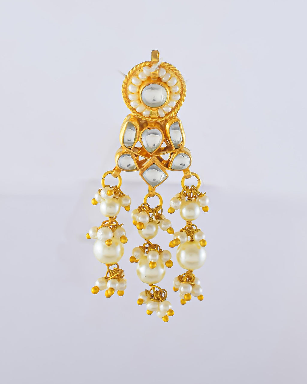 Handmade Kundan Choker Necklace Set  Gold Plated Pearl Cluster Indian Bridal Jewelry