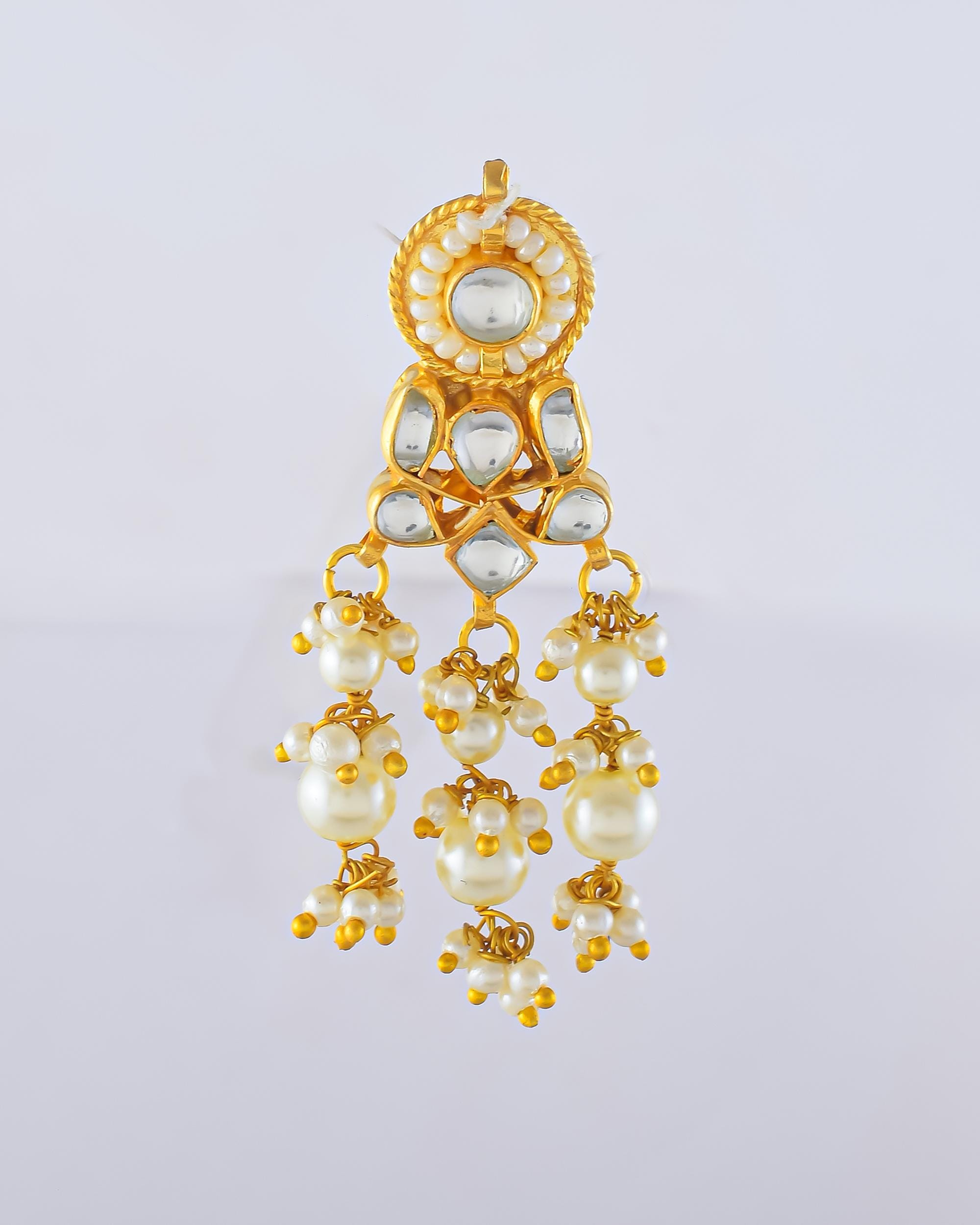Handmade Kundan Choker Necklace Set  Gold Plated Pearl Cluster Indian Bridal Jewelry
