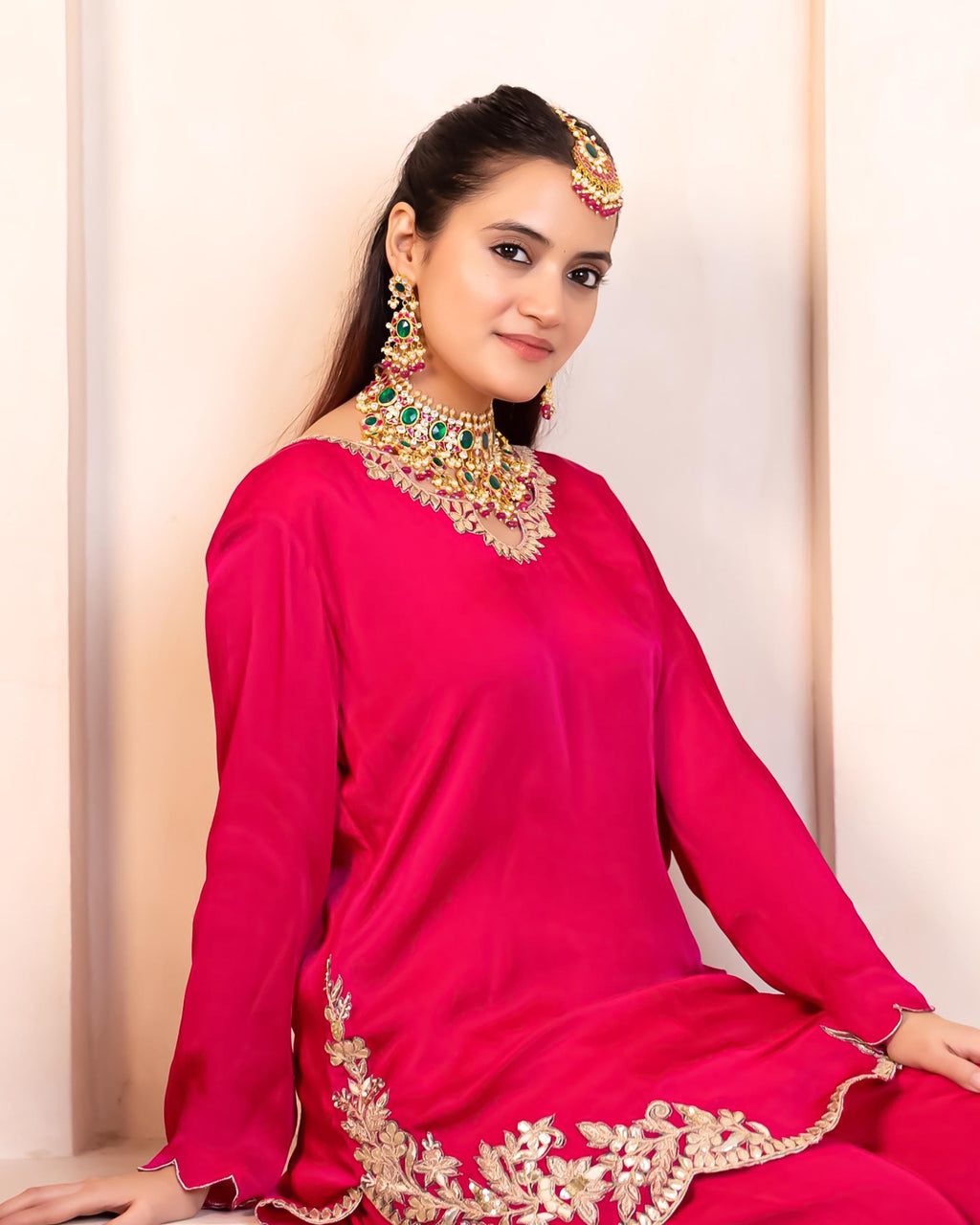 Handmade Kundan Bridal Choker Necklace Set with Earrings & Maang Tikka  Traditional Indian Wedding Jewelry