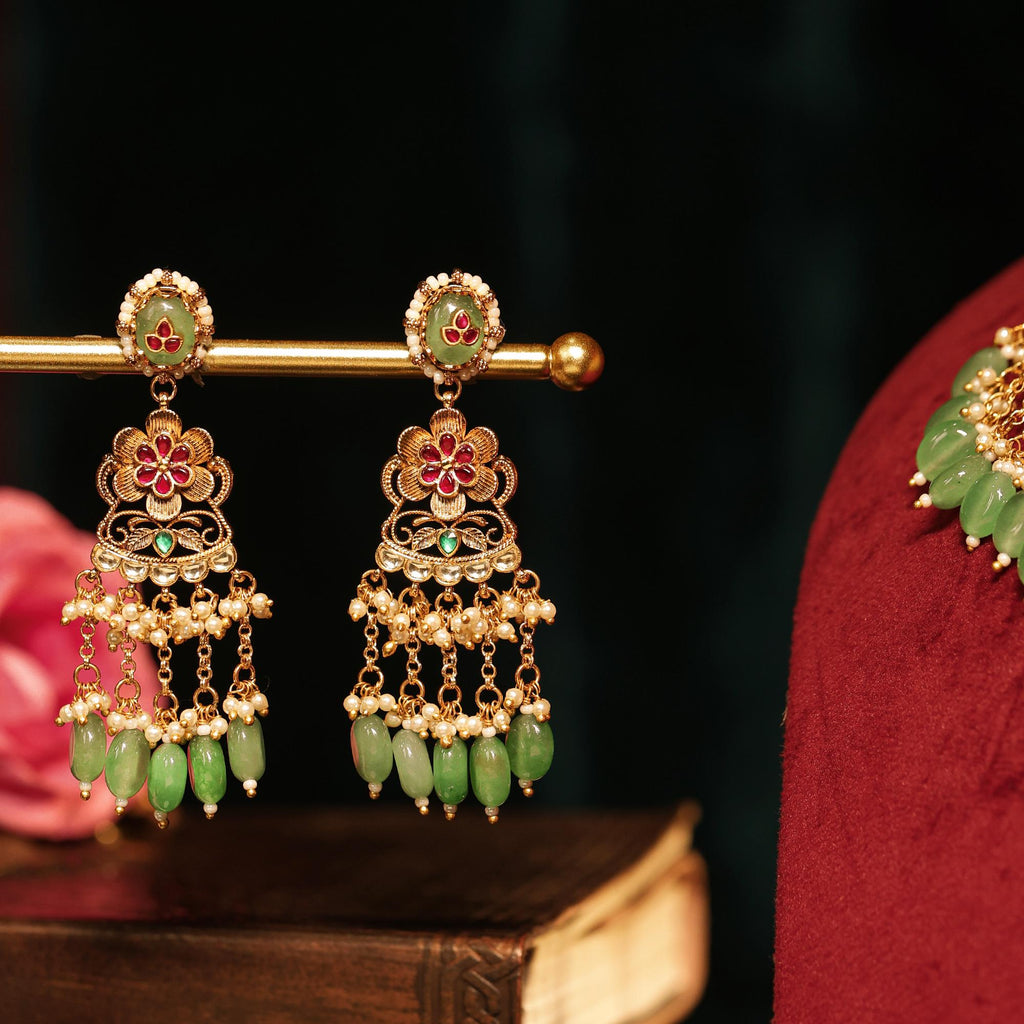 Royal Peacock Kundan Choker Necklace Set with Jhumka Earrings  Indian Bridal Meenakari Jewelry