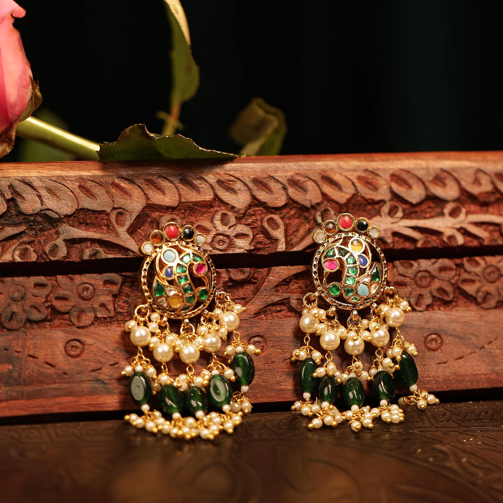 Handcrafted Peacock Kundan Choker Set with Emerald Beads & Pearl Mala  Traditional Indian Bridal Necklace