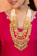 Navratna Kundan Choker Necklace Set | Emerald Ruby Floral Meenakari Bridal Jewelry