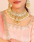 Kundan Bridal Choker Set, Gold Plated Pearls, Indian Traditional Jewelry