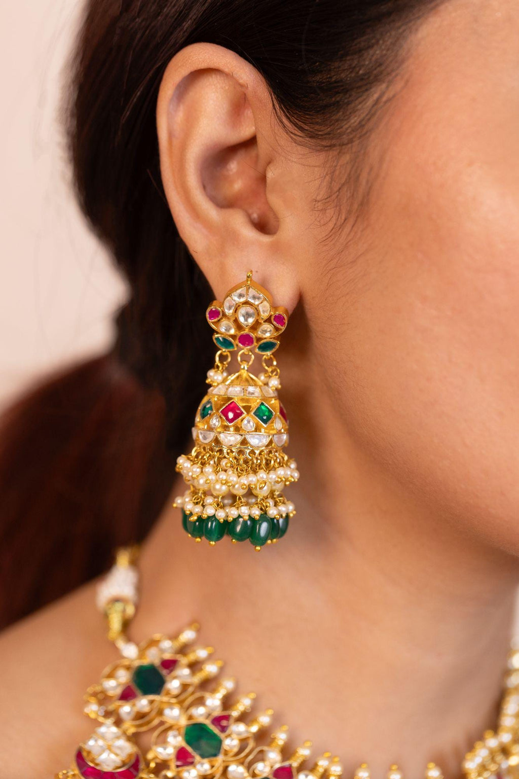 Royal Kundan Bridal Choker Set with Maang Tikka, Jhumka Earrings  Indian Wedding Jewelry