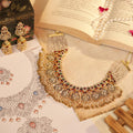 Royal Meenakari Kundan Bridal Choker Set | Emerald Green Ruby Accents, Rajasthani Statement Earrings
